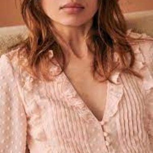 Sezane Mirta Blouse Nude (light pink) Size S